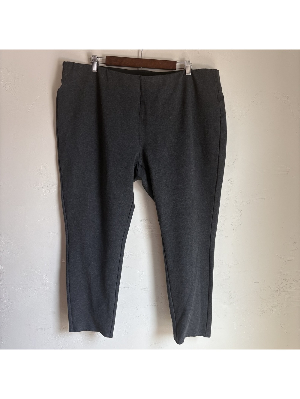 Soft Surroundings Pull-On Pants Dark Charcoal Gray 2X Casual Knit Trousers